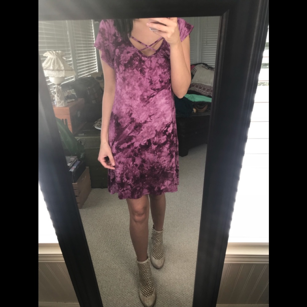 Purple Marble Shift Dress